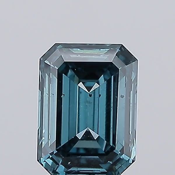 Loose Diamond - EMERALD 2.33ct Fancy Vivid Greenish Blue SI1: Loose Diamond - EMERALD 2.33ct Fancy Vivid Greenish Blue SI1 Source: This is a real non-mined Diamond that has been grown in a lab Shape: EMERALD Carats: 2.33 Color: Fancy Vivid Greenish Blue Certific