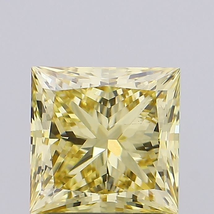 Loose Diamond - PRINCESS 1.8ct Fancy Yellow VS1: Loose Diamond - PRINCESS 1.8ct Fancy Yellow VS1 Source: This is a real non-mined Diamond that has been grown in a lab Shape: PRINCESS Carats: 1.8 Color: Fancy Yellow Certification: IGI Video: