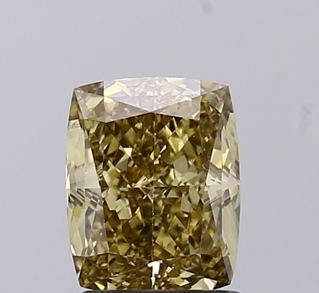 Loose Diamond - CUSHION MODIFIED 1.56ct Fancy Gray Yellow VS2: Loose Diamond - CUSHION MODIFIED 1.56ct Fancy Gray Yellow VS2 Source: This is a real non-mined Diamond that has been grown in a lab Shape: CUSHION MODIFIED Carats: 1.56 Color: Fancy Gray Yellow