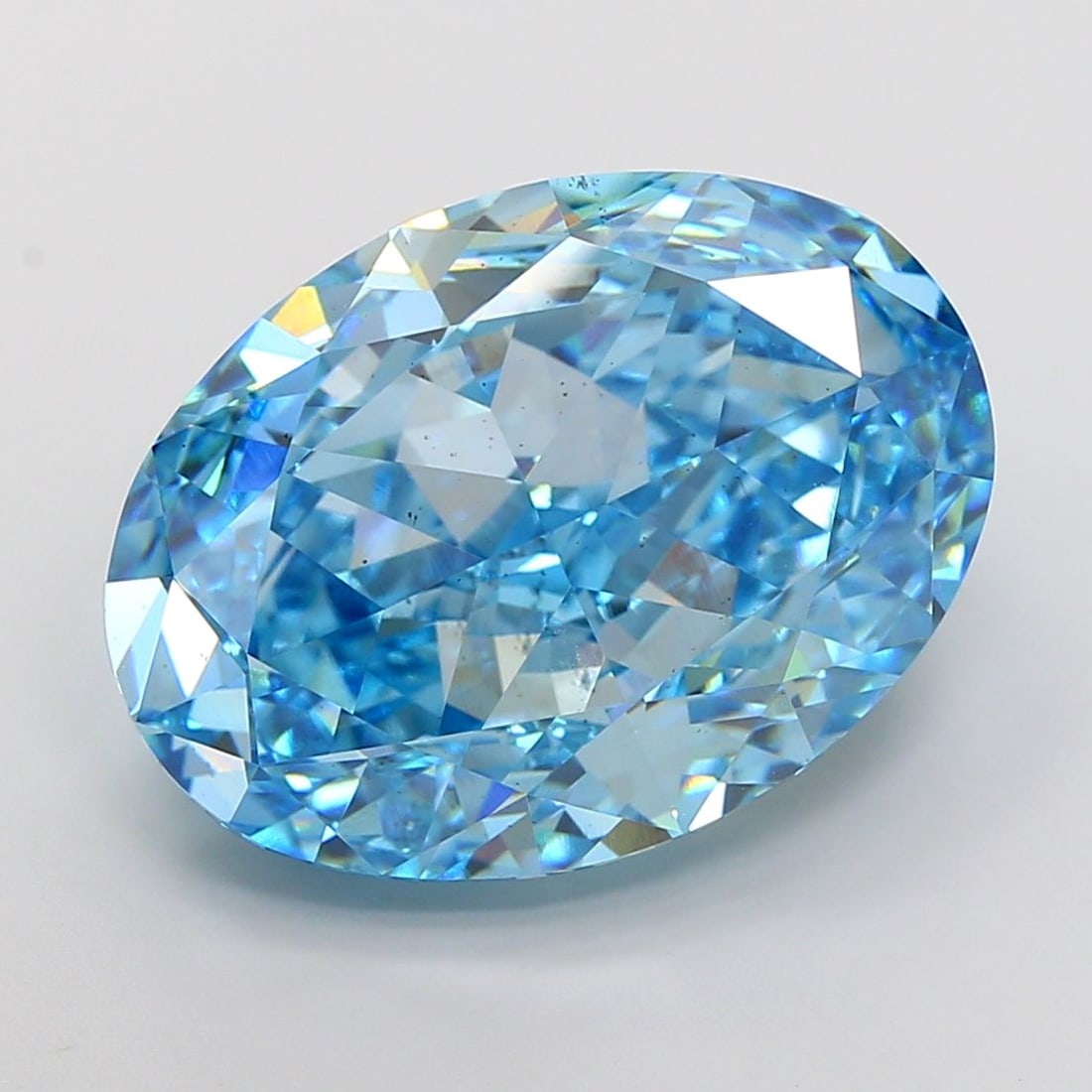 Loose Diamond - OVAL 20.02ct Fancy Vivid Blue VS2: Loose Diamond - OVAL 20.02ct Fancy Vivid Blue VS2 Source: This is a real non-mined Diamond that has been grown in a lab Shape: OVAL Carats: 20.02 Color: Fancy Vivid Blue Certification: IGI Video: