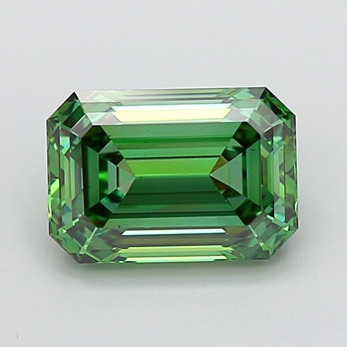 Loose Diamond - EMERALD 3.01ct Fancy Vivid Green VS2: Loose Diamond - EMERALD 3.01ct Fancy Vivid Green VS2 Source: This is a real non-mined Diamond that has been grown in a lab Shape: EMERALD Carats: 3.01 Color: Fancy Vivid Green Certification: IGI Video