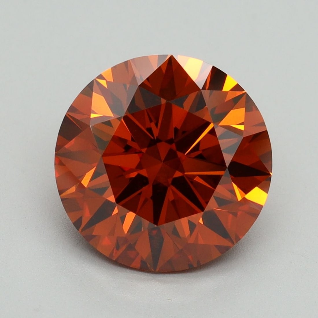 Ideal Loose Diamond - ROUND 4.06ct Fancy Deep Orange VS1 (1 of 1)