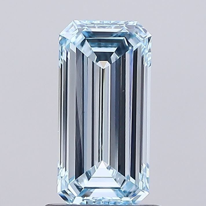 Loose Diamond - EMERALD 0.93ct Fancy Intense Blue VS1: Loose Diamond - EMERALD 0.93ct Fancy Intense Blue VS1 Source: This is a real non-mined Diamond that has been grown in a lab Shape: EMERALD Carats: 0.93 Color: Fancy Intense Blue Certification: IGI Vid