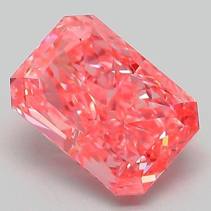 Loose Diamond - RADIANT 2.19ct Fancy Vivid Pink VS1: Loose Diamond - RADIANT 2.19ct Fancy Vivid Pink VS1 Source: This is a real non-mined Diamond that has been grown in a lab Shape: RADIANT Carats: 2.19 Color: Fancy Vivid Pink Certification: IGI Video: