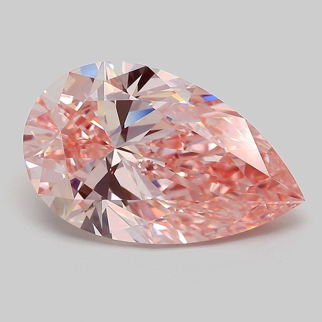Loose Diamond - PEAR 5.05ct Fancy Vivid Pink VS1: Loose Diamond - PEAR 5.05ct Fancy Vivid Pink VS1 Source: This is a real non-mined Diamond that has been grown in a lab Shape: PEAR Carats: 5.05 Color: Fancy Vivid Pink Certification: IGI Video: