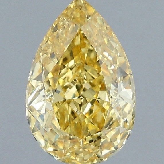 Loose Diamond - PEAR 1.07ct Fancy Intense Yellow VVS2: Loose Diamond - PEAR 1.07ct Fancy Intense Yellow VVS2 Source: This is a real non-mined Diamond that has been grown in a lab Shape: PEAR Carats: 1.07 Color: Fancy Intense Yellow Certification: IGI Vide