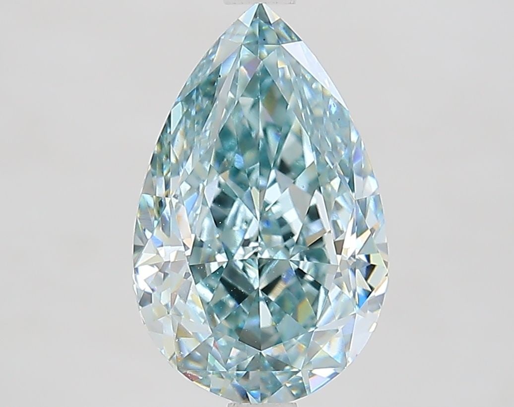 Loose Diamond - PEAR 3.49ct Fancy Intense Blueish Green VS1 (1 of 1)