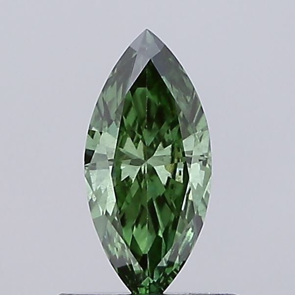 Loose Diamond - MARQUISE 0.47ct Fancy Vivid Green VS2: Loose Diamond - MARQUISE 0.47ct Fancy Vivid Green VS2 Source: This is a real non-mined Diamond that has been grown in a lab Shape: MARQUISE Carats: 0.47 Color: Fancy Vivid Green Certification: IGI Vid