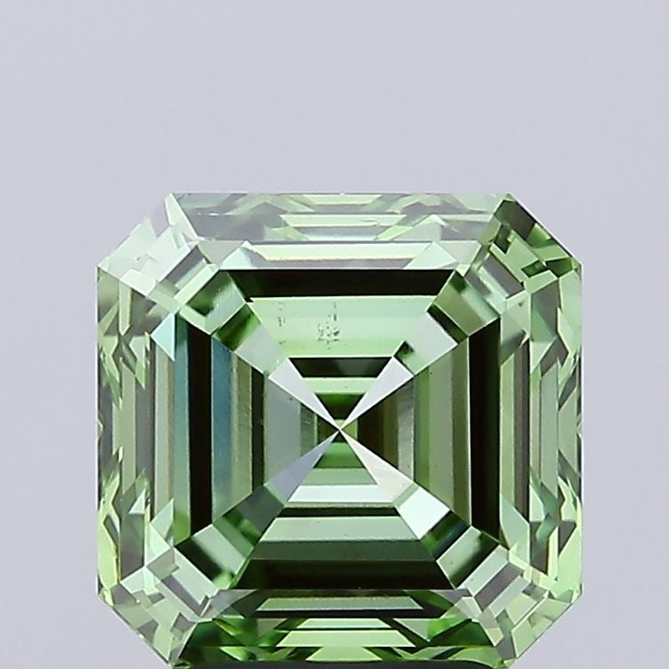 Loose Diamond - ASSCHER 4.05ct Fancy Vivid Green VVS2: Loose Diamond - ASSCHER 4.05ct Fancy Vivid Green VVS2 Source: This is a real non-mined Diamond that has been grown in a lab Shape: ASSCHER Carats: 4.05 Color: Fancy Vivid Green Certification: IGI Vide