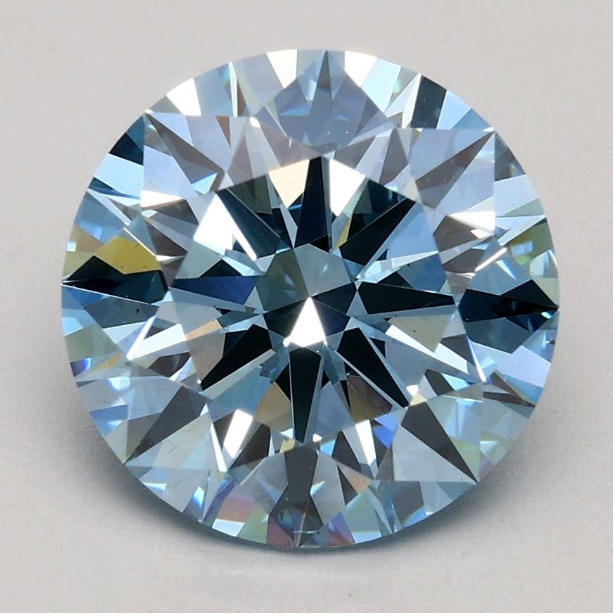 Ideal Loose Diamond - ROUND 2.29ct Fancy Blue VS2: Ideal Loose Diamond - ROUND 2.29ct Fancy Blue VS2 Source: This is a real non-mined Diamond that has been grown in a lab Shape: ROUND Carats: 2.29 Color: Fancy Blue Certification: IGI Video: