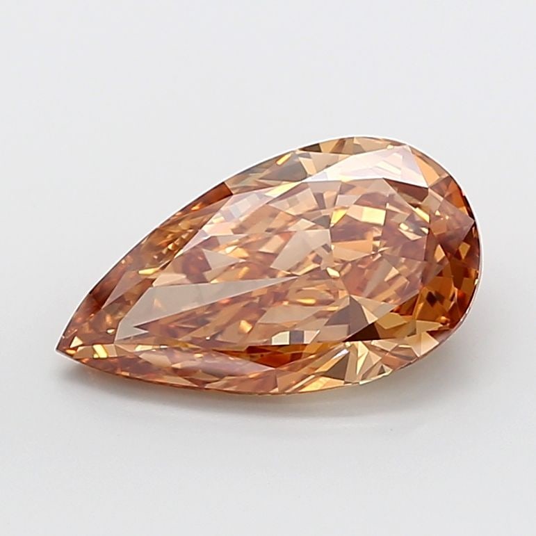 Loose Diamond - PEAR 7.02ct Fancy Orangey Brown VVS2: Loose Diamond - PEAR 7.02ct Fancy Orangey Brown VVS2 Source: This is a real non-mined Diamond that has been grown in a lab Shape: PEAR Carats: 7.02 Color: Fancy Orangey Brown Certification: IGI Video: