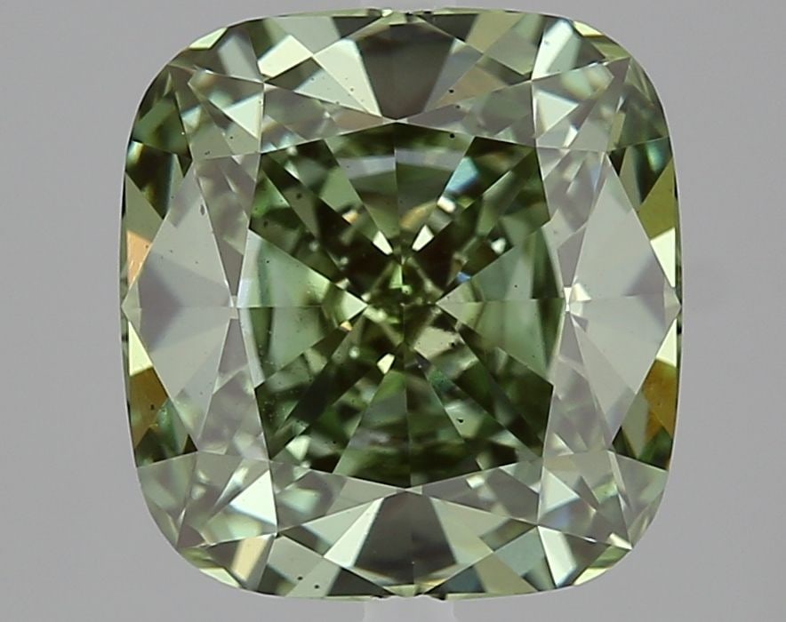Loose Diamond - CUSHION MODIFIED 3.07ct Fancy Vivid Green VS2: Loose Diamond - CUSHION MODIFIED 3.07ct Fancy Vivid Green VS2 Source: This is a real non-mined Diamond that has been grown in a lab Shape: CUSHION MODIFIED Carats: 3.07 Color: Fancy Vivid Green Certif