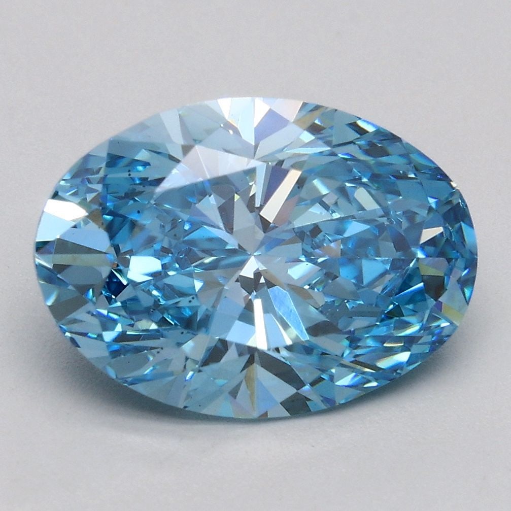 Loose Diamond - OVAL 2.58ct Fancy Vivid Blue VS2: Loose Diamond - OVAL 2.58ct Fancy Vivid Blue VS2 Source: This is a real non-mined Diamond that has been grown in a lab Shape: OVAL Carats: 2.58 Color: Fancy Vivid Blue Certification: IGI Video: