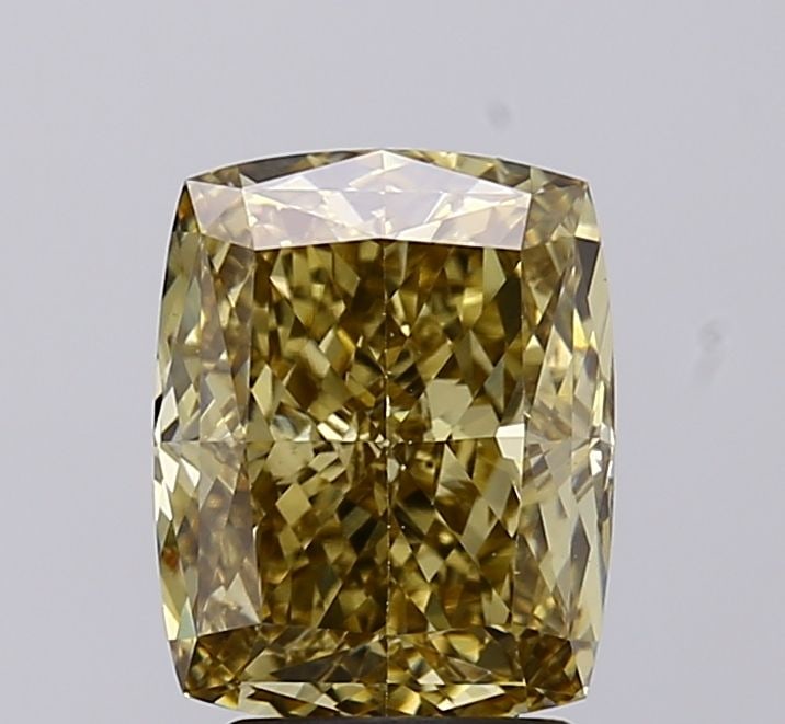 Loose Diamond - CUSHION 3.05ct Fancy Intense Brownish Yellow VS1: Loose Diamond - CUSHION 3.05ct Fancy Intense Brownish Yellow VS1 Source: This is a real non-mined Diamond that has been grown in a lab Shape: CUSHION Carats: 3.05 Color: Fancy Intense Brownish Yellow 