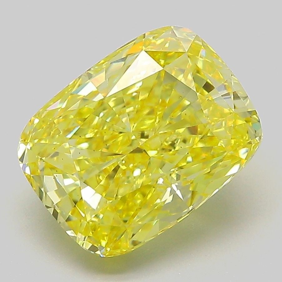 Loose Diamond - CUSHION MODIFIED 4.09ct Fancy Intense Yellow VS1: Loose Diamond - CUSHION MODIFIED 4.09ct Fancy Intense Yellow VS1 Source: This is a real non-mined Diamond that has been grown in a lab Shape: CUSHION MODIFIED Carats: 4.09 Color: Fancy Intense Yellow 
