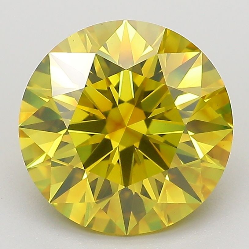 Loose Diamond - ROUND 3.59ct Fancy Vivid Yellow VVS2: Loose Diamond - ROUND 3.59ct Fancy Vivid Yellow VVS2 Source: This is a real non-mined Diamond that has been grown in a lab Shape: ROUND Carats: 3.59 Color: Fancy Vivid Yellow Certification: IGI Additi