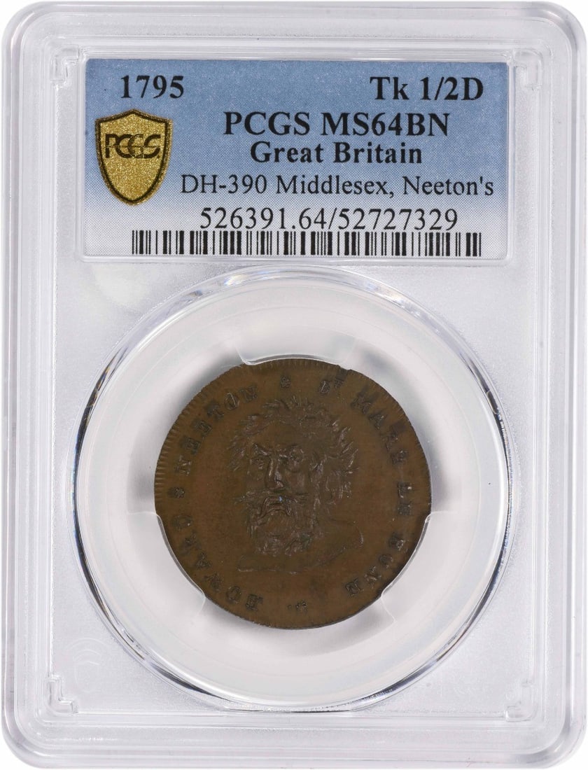 PCGS MS64BN 1795 Great Britain Middlesex Conder Half Penny Neeton (1 of 2)