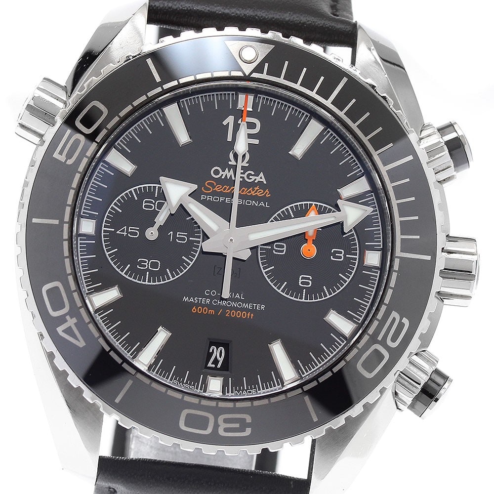 OMEGA Seamaster 600 Planet Ocean Chronograph Watch Ref 215.33.46.51.01.001: OMEGA Seamaster 600 Planet Ocean Chronograph Watch Ref 215.33.46.51.01.001 Pre-owned OMEGA men's wristwatch from the Seamaster 600 Planet Ocean line, reference 215.33.46.51.01.001. It features a stain