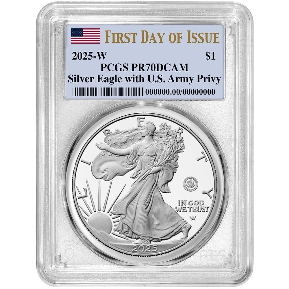 2025-W PR70 Proof American Silver Eagle U.S. Army Privy PCGS (1 of 2)