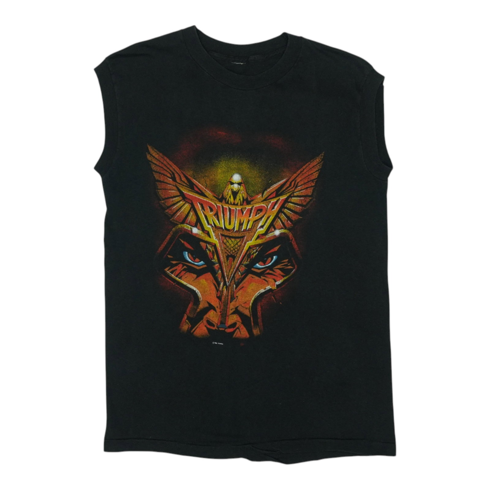 Vintage 1983 Sleeveless Shirt Triumph Never Surrender Tour Black Cotton (1 of 5)