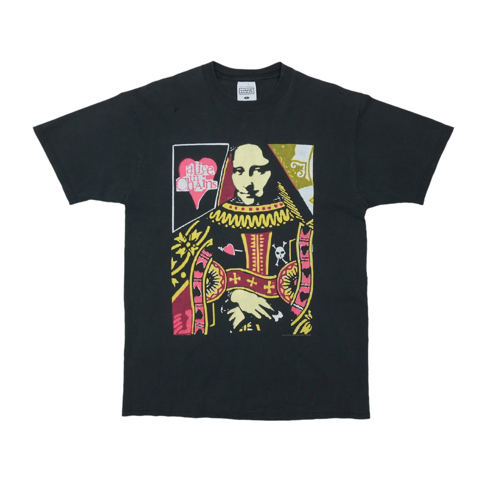 Vintage 1993 Alice in Chains Mona Lisa Black Cotton T Shirt Large: Vintage 1993 Alice in Chains Mona Lisa Black Cotton T Shirt Large Original vintage 1993 Alice in Chains Mona Lisa shirt. This is a true vintage shirt, not a modern reproduction. It is in good conditio