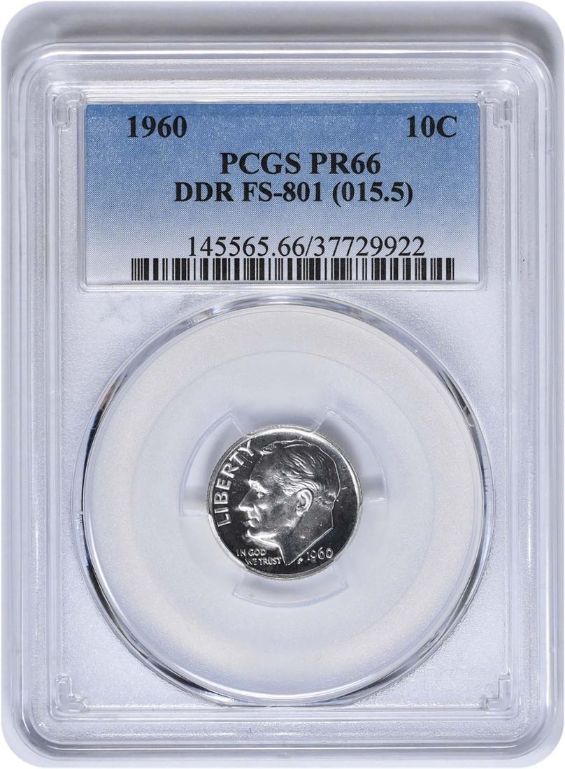 1960 Roosevelt Silver Dime Proof PR66 PCGS 90% Silver: 1960 Roosevelt Silver Dime Proof PR66 PCGS 90% Silver This 1960 Roosevelt Silver Dime showcases a stunning proof finish with a grade of PR66, certified by PCGS. Struck at the Philadelphia mint, this u