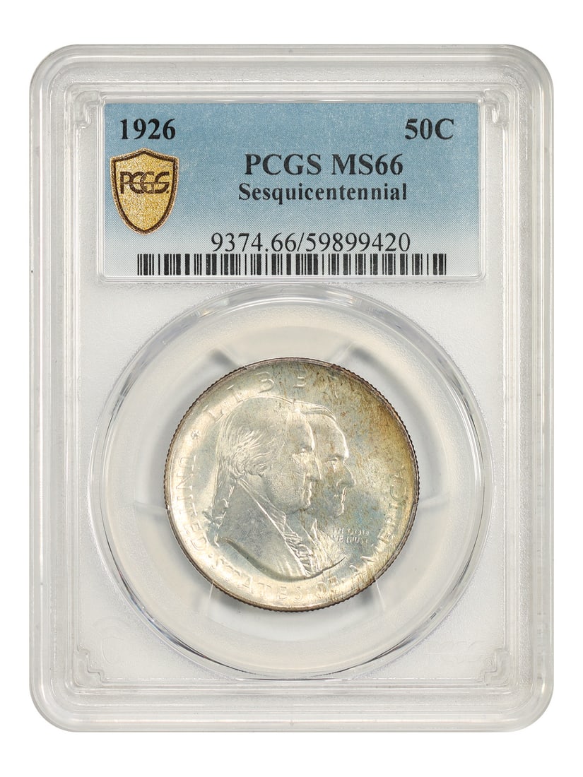 PCGS MS66 1926 Sesquicentennial 50C Silver Commemorative (1 of 4)