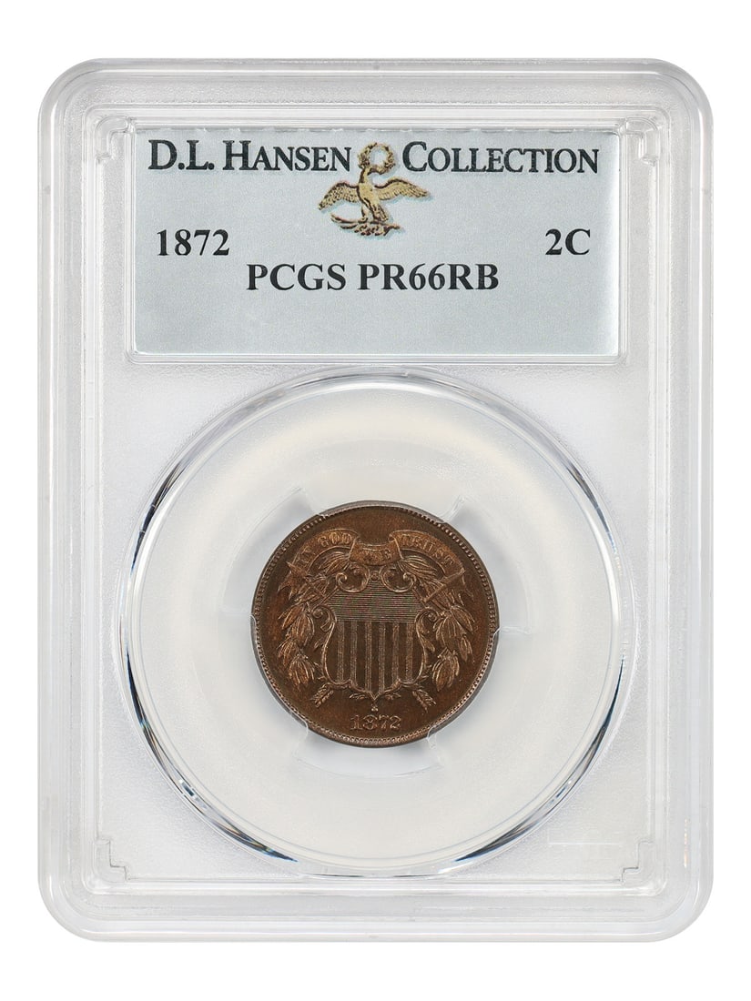 PCGS PR66RB 1872 Two Cent Coin ex D.L. Hansen (1 of 6)