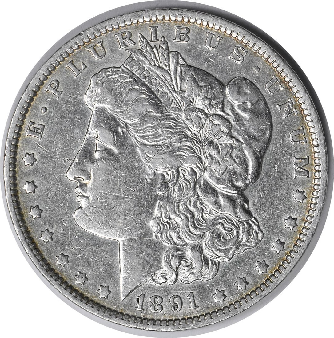 1891-O Silver Morgan Dollar Extra Fine Uncertified New Orleans Mint: 1891-O Silver Morgan Dollar Extra Fine Uncertified New Orleans Mint This 1891-O Morgan Silver Dollar is a circulated coin from the United States, minted in New Orleans. Composed of 90% silver and 10% 