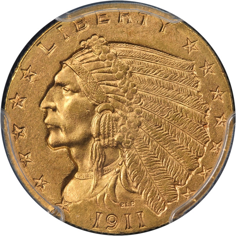 PCGS MS64 1911-D Indian Head $2.50 Gold Quarter Eagle Strong D: PCGS MS64 1911-D Indian Head $2.50 Gold Quarter Eagle Strong D Original 1911-D Indian Gold $2.50 certified by PCGS as MS64. This uncirculated pre-owned coin is noted for superb eye appeal, fantastic l