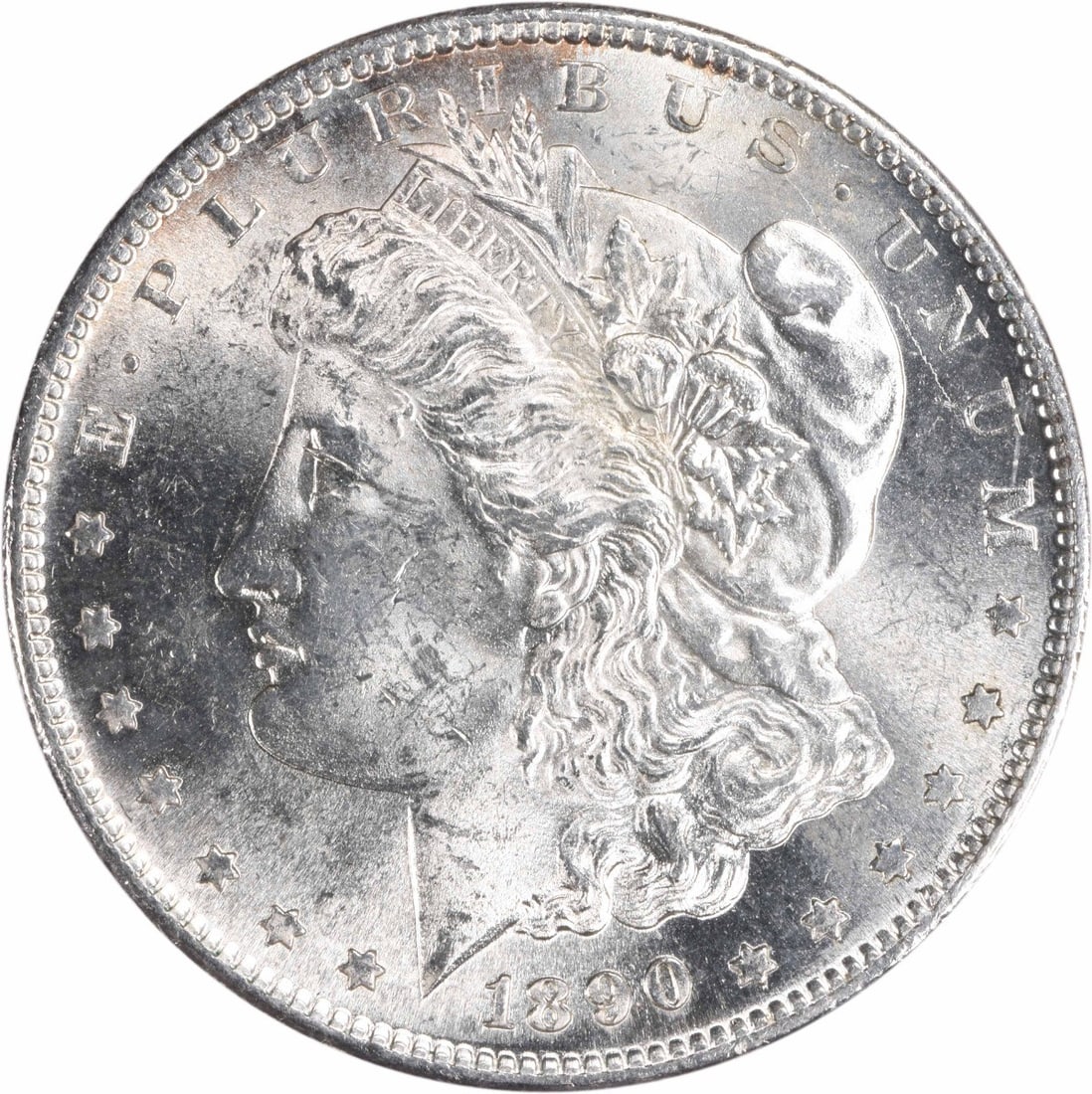 Uncirculated 1890 S Morgan Dollar Silver Coin Choice BU San Francisco Mint: Uncirculated 1890 S Morgan Dollar Silver Coin Choice BU San Francisco Mint This is an uncirculated 1890-S Morgan Silver Dollar graded as Choice BU. Struck at the San Francisco Mint, this pre-owned coi