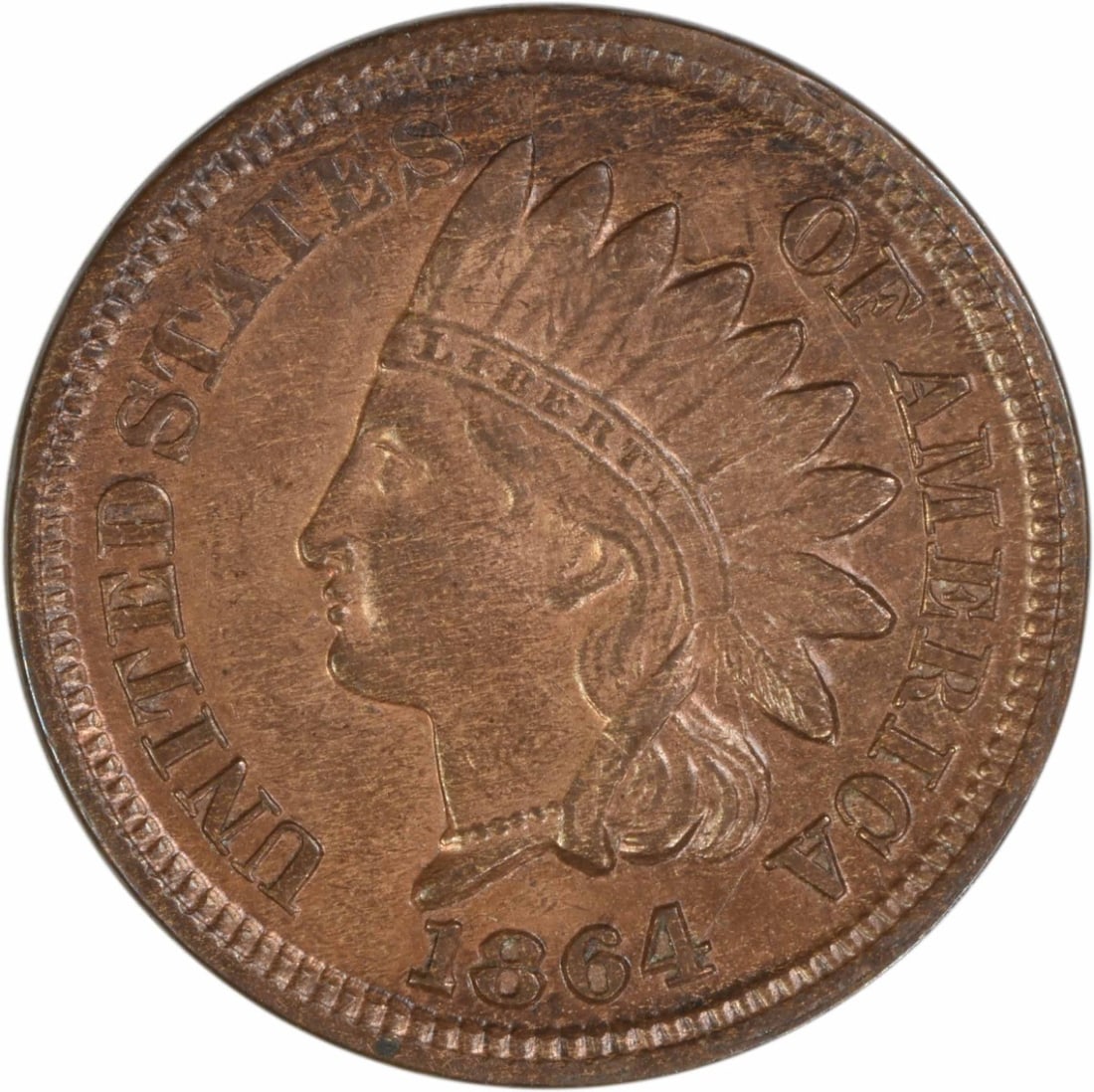 1864 Indian Head Small Cent Copper MS63 Uncertified: 1864 Indian Head Small Cent Copper MS63 Uncertified 1864 Indian Head small cent offered in uncirculated, choice BU condition. This pre-owned coin is uncertified and listed with an MS63 grade. Specific