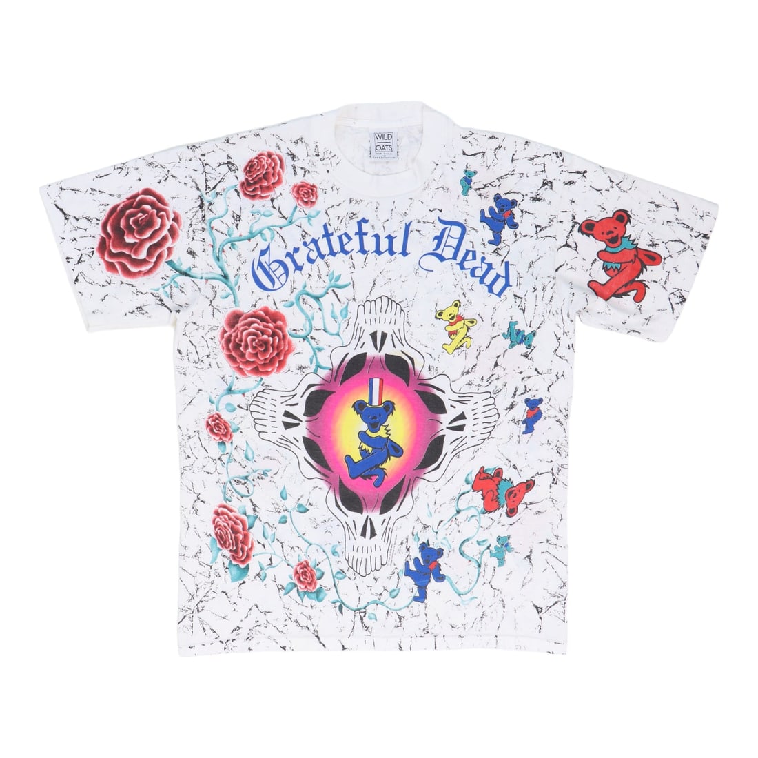 Vintage 1991 Grateful Dead Cotton Shirt With Full Graphic Print: Vintage 1991 Grateful Dead Cotton Shirt With Full Graphic Print This is an original vintage 1991 Grateful Dead all over print shirt featuring front and back graphics. The shirt is made from 100% cotto