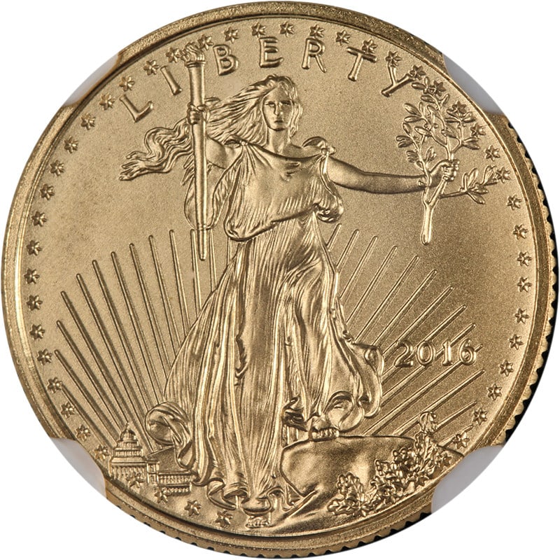 2016 Gold American Eagle $5 NGC MS70 30th Anniversary Coin (1 of 4)