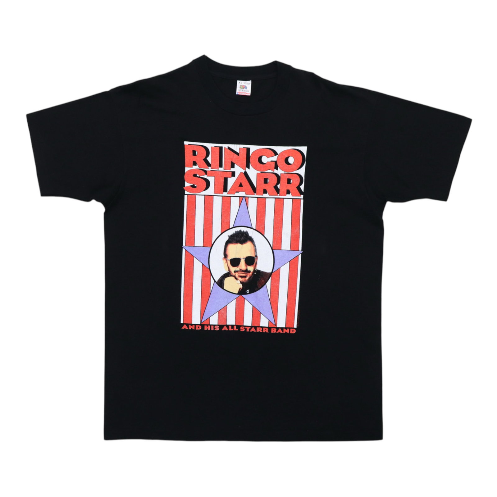 Vintage 1992 Ringo Starr All Starr Band Concert Black Cotton Shirt XL (1 of 5)