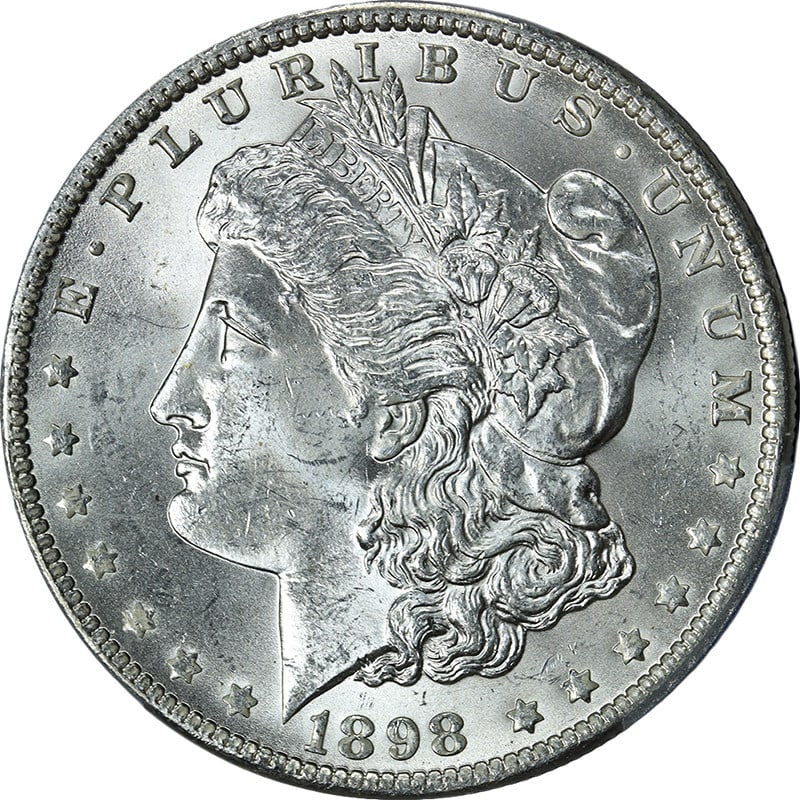 PCGS MS63 1898-O Morgan Dollar Silver Uncirculated US Coin: PCGS MS63 1898-O Morgan Dollar Silver Uncirculated US Coin This stunning 1898-O Morgan Silver Dollar is certified by PCGS with a grade of MS63, showcasing excellent eye appeal. The coin features brill