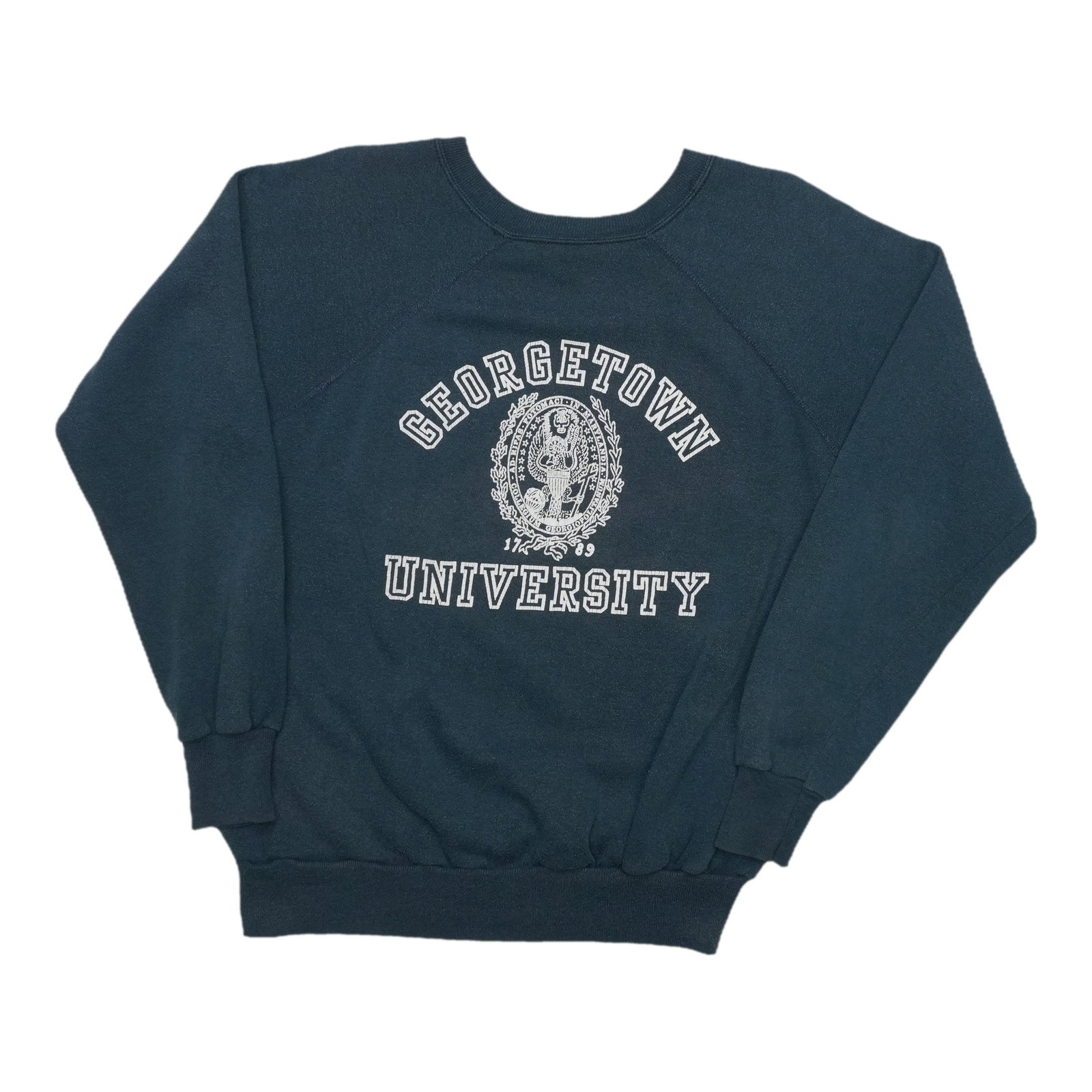 Vintage Georgetown University Blue Cotton Acrylic Sweatshirt Large (1 of 4)