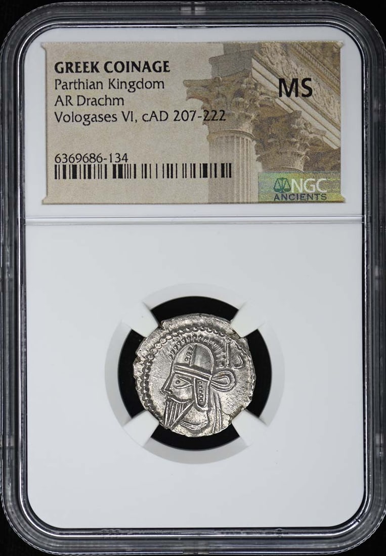 NGC MS Parthian Kingdom AR Drachm Greek Coinage (1 of 2)