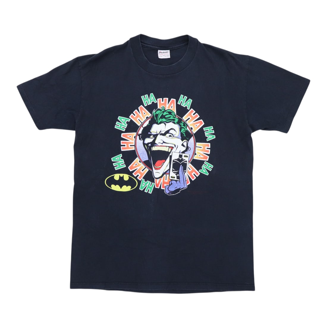 Vintage 1989 DC Comics Joker HaHaHa Black Poly Cotton T Shirt (1 of 4)