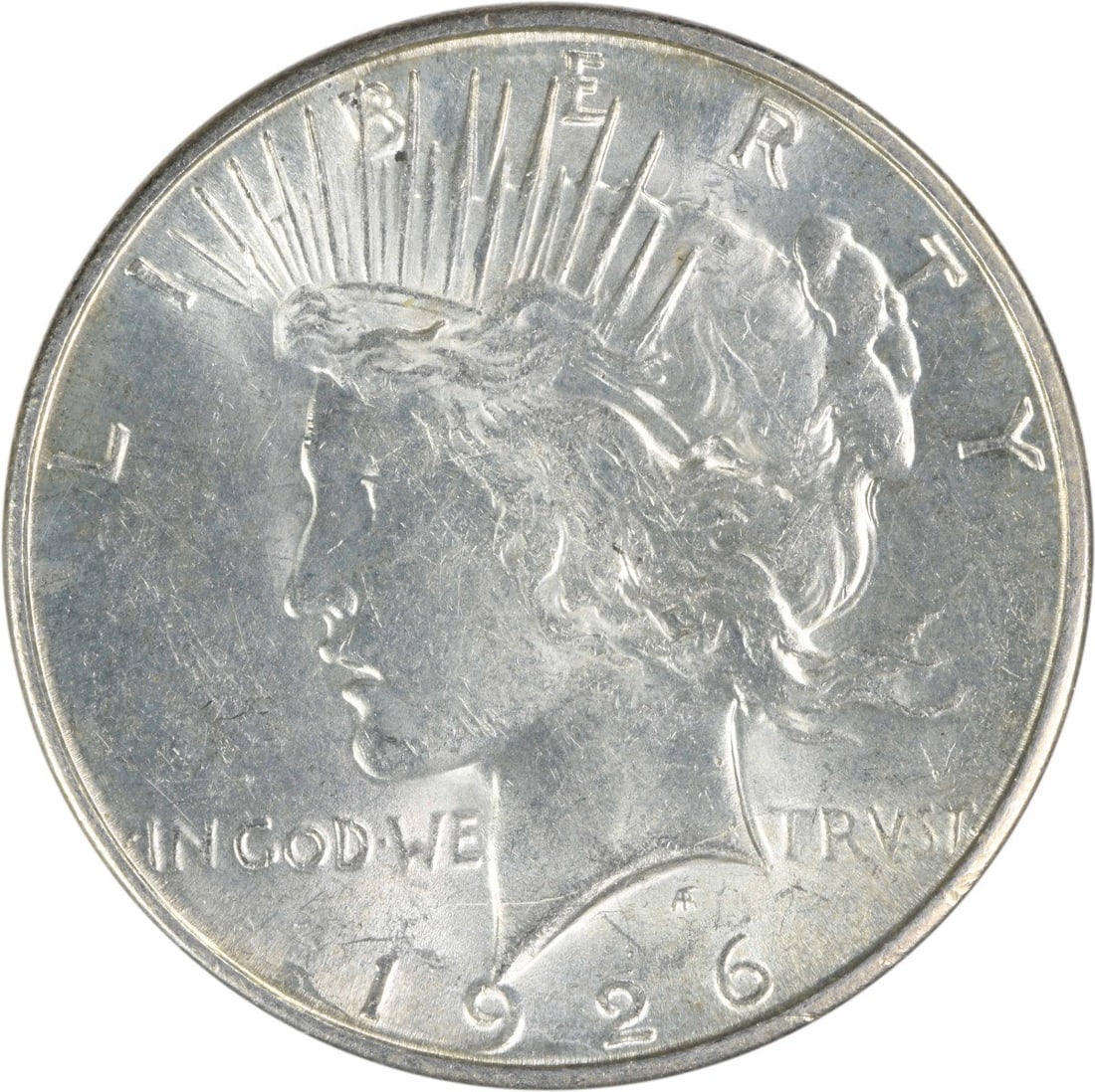 Uncertified 1926-S Peace Dollar Silver $1 Uncirculated: Uncertified 1926-S Peace Dollar Silver $1 Uncirculated 1926-S Peace Silver Dollar offered in uncirculated, pre-owned condition. This uncertified silver $1 coin is identified as KM Number 150 and carri