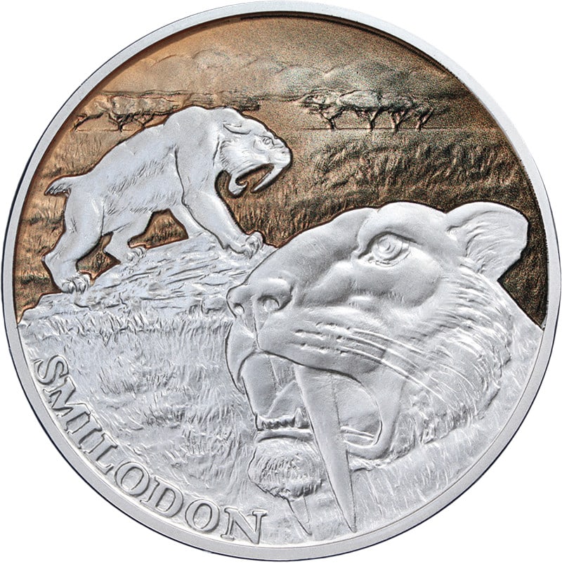 2026 Niue $5 Silver Sabre-Tooth Tiger Coin Enameled With OGP and COA (1 of 3)