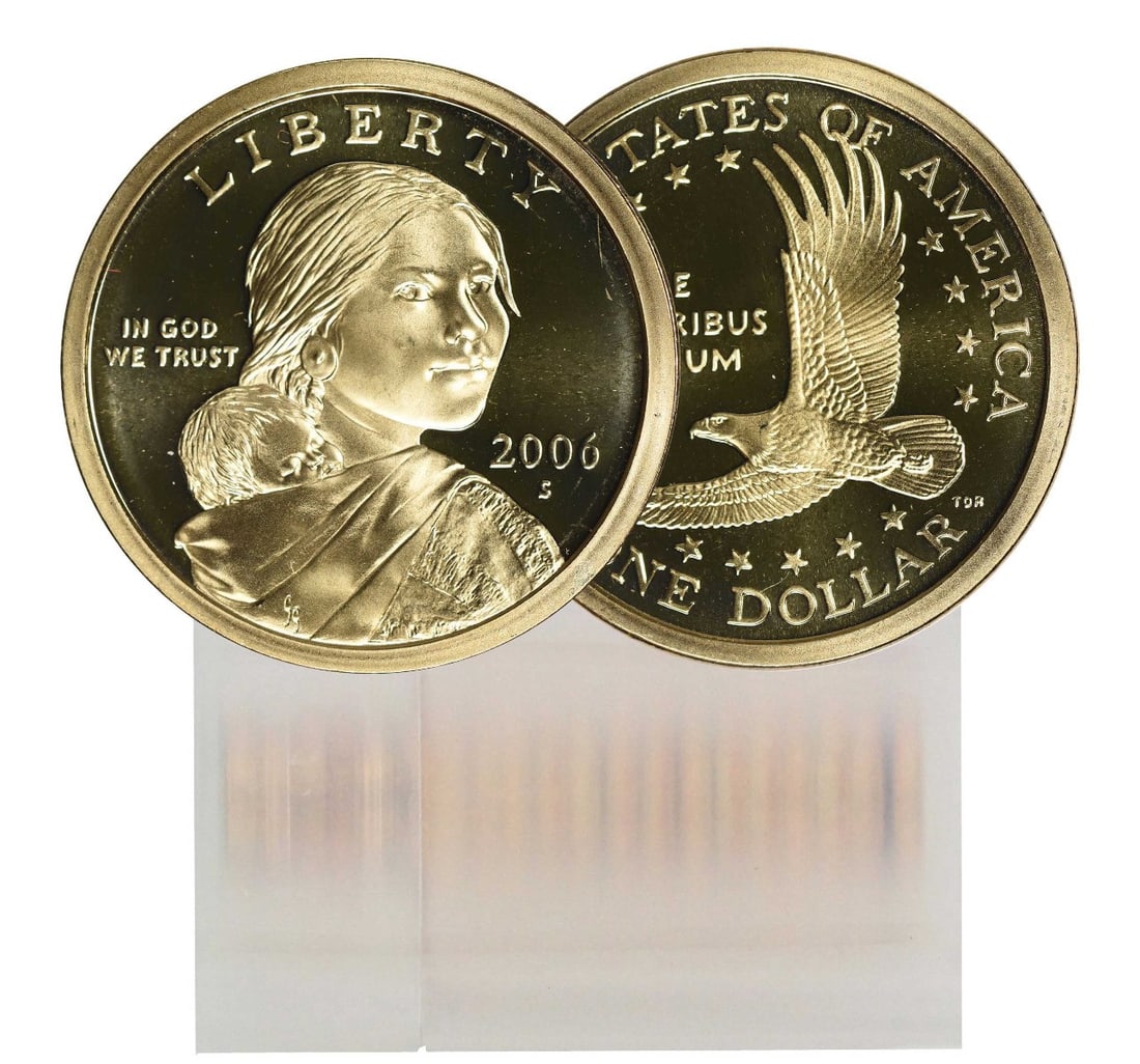 2007-S Proof Sacagawea Dollar 25-Coin Roll Uncirculated: 2007-S Proof Sacagawea Dollar 25-Coin Roll Uncirculated This 2007-S Proof Sacagawea Dollar 25-Coin Roll features uncirculated coins that showcase the artistry of Glenna Goodacre and Thomas D. Rogers S