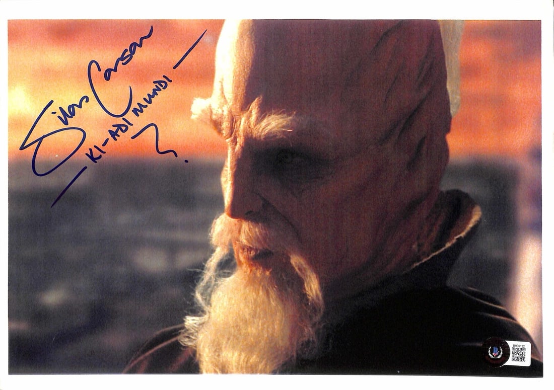 Silas Carson Signed Ki-Adi-Mundi Photo 8.5x11 Star Wars Beckett Authenticated: Silas Carson Signed Ki-Adi-Mundi Photo 8.5x11 Star Wars Beckett Authenticated This is an original 8 1/2 x 11 color photograph featuring Silas Carson as Ki-Adi-Mundi from Star Wars Episode 1: The Phant