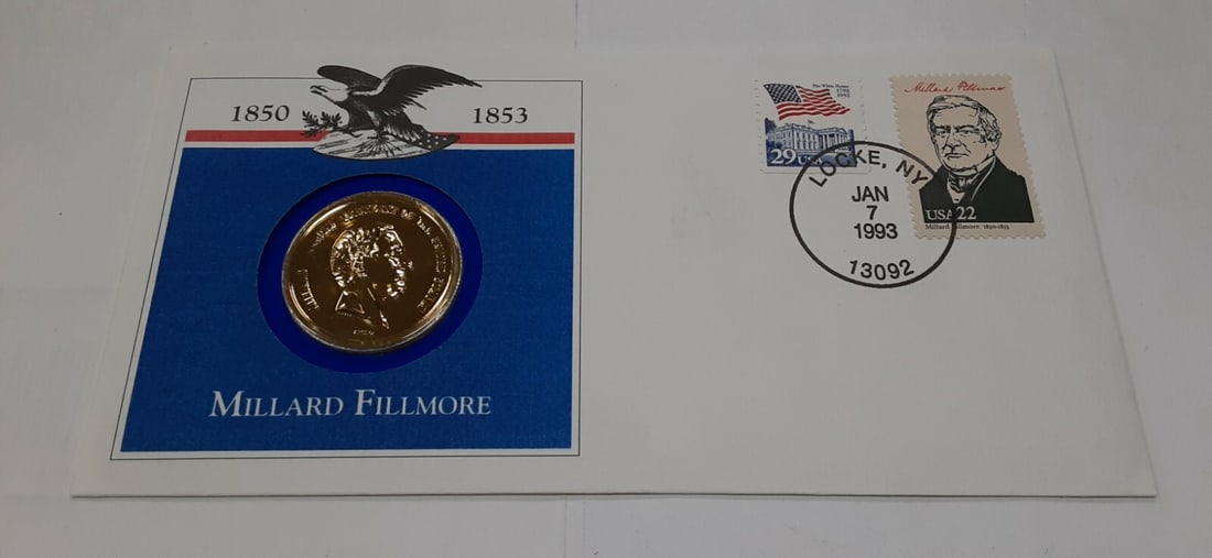 Bronze Millard Fillmore Medal First Day Cover Hail to The Chiefs Series (1 of 2)
