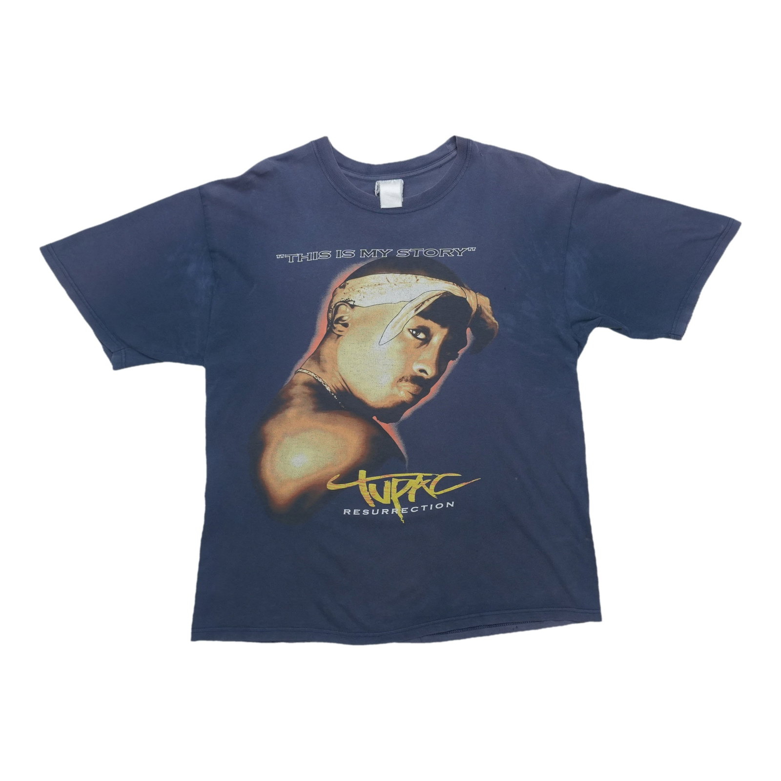 Vintage 2003 Tupac Resurrection blue cotton shirt (1 of 13)