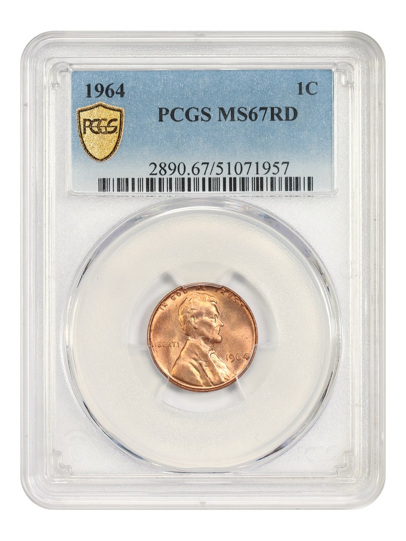 PCGS MS67RD 1964 Lincoln Cent 1C Philadelphia RD (1 of 4)