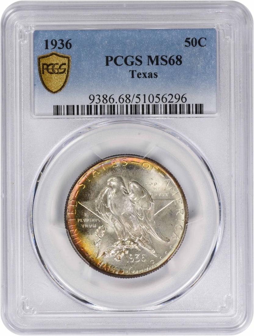 1936 Texas Half Dollar Commemorative 90 Percent Silver PCGS MS68 (1 of 4)