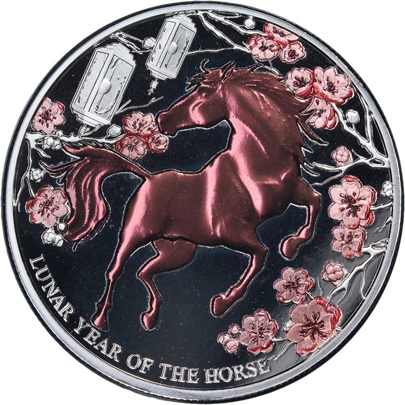 2026 Pitcairn Islands Silver Lunar Horse Colorized Proof 1 Ounce $5 Coin: 2026 Pitcairn Islands Silver Lunar Horse Colorized Proof 1 Ounce $5 Coin This 2026 Pitcairn Islands $5 Lunar Horse coin is a 1 ounce colorized proof made of .999 fine silver. The coin is uncirculated 