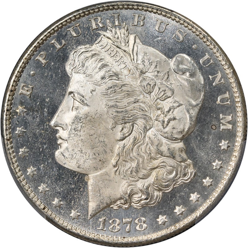 PCGS Unc Details 1878 S Morgan Silver Dollar DMPL Obverse (1 of 4)