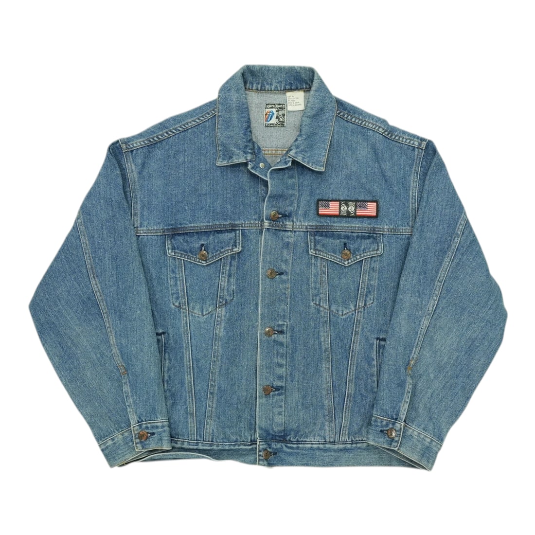 Vintage 1989 Steel Wheels Rolling Stones Tour Denim Jacket Blue Extra Large (1 of 5)